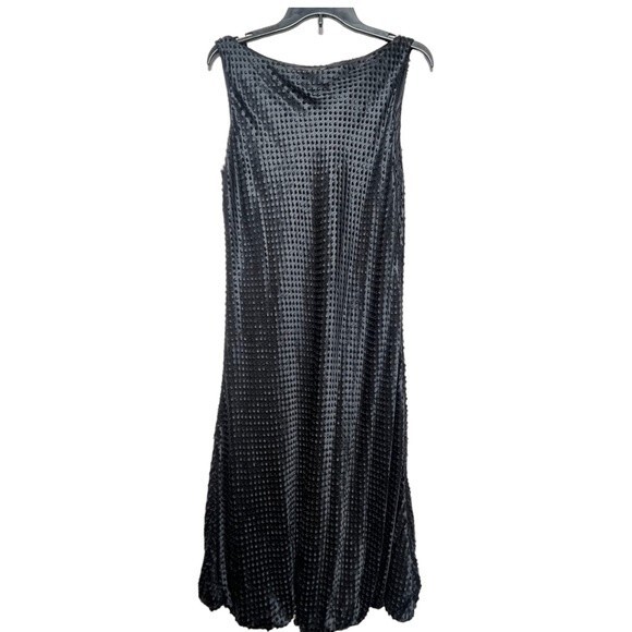 Maria Pinto Bubble Hem Boatneck Midi Black Dress 10 - Picture 4 of 13